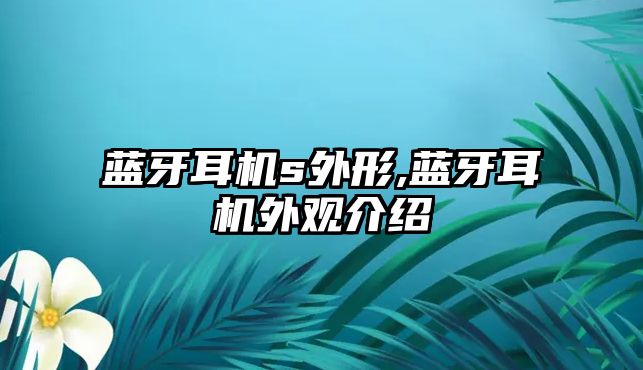 藍(lán)牙耳機s外形,藍(lán)牙耳機外觀介紹