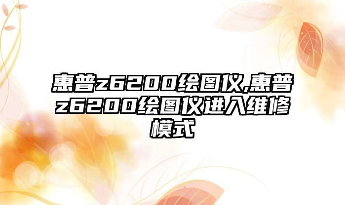 惠普z6200繪圖儀,惠普z6200繪圖儀進入維修模式